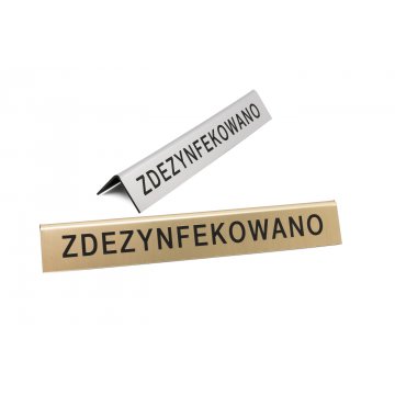 Stojaczek slim z dowolnym tekstem - laminat grawerski metalizowany i szczotkowany - ST008