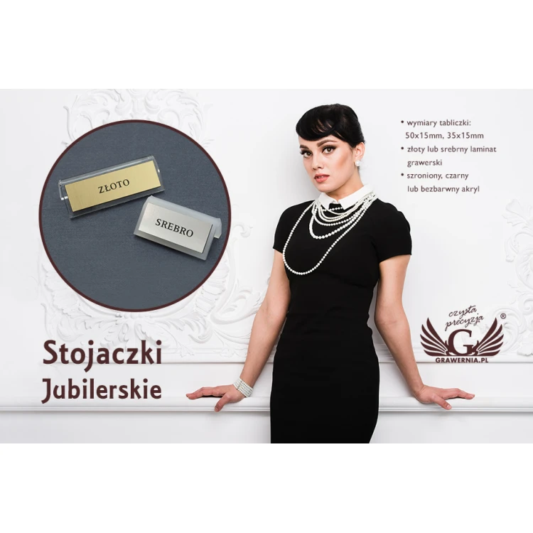 Stojaczki jubilerskie standard z dowolnym tekstem - PR014