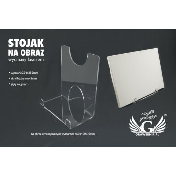 Stojak akrylowy na obraz - wymiary: 224x252mm