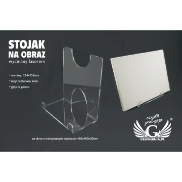 Stojak akrylowy na obraz - wymiary: 224x252mm