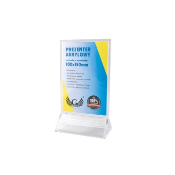 Stojak, ekspozytor plastikowy na kartkę o wym. 100x150mm - model PR017