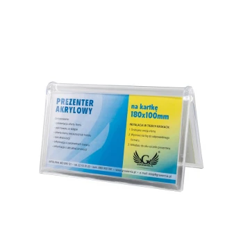 Stojak, ekspozytor plastikowy na kartkę o wym. 180x100mm - model PR018