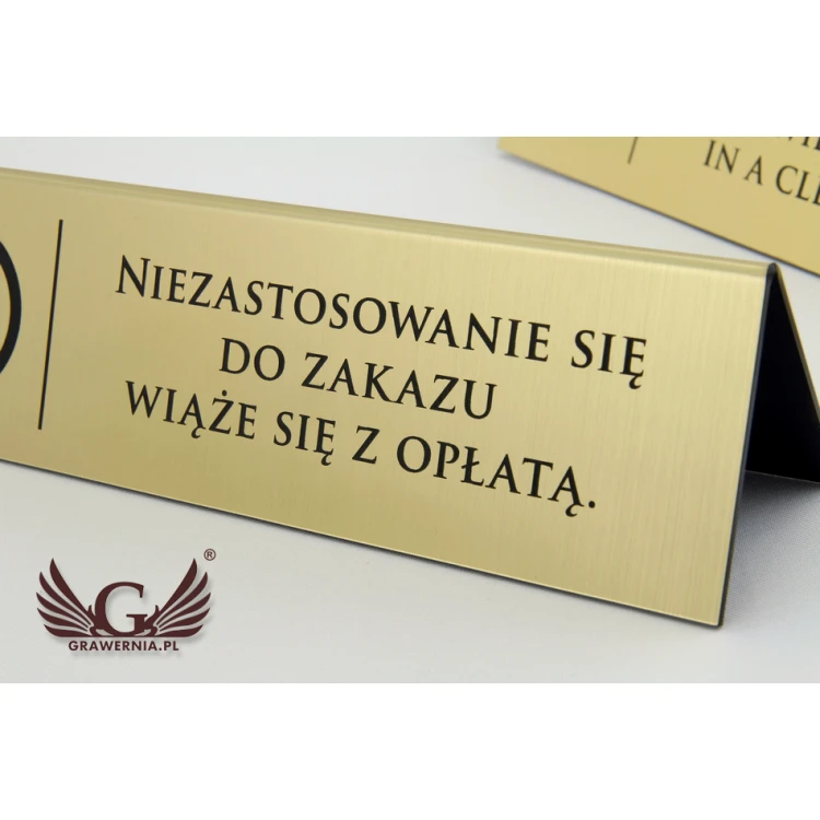 Stojak na stolik - zakaz palenia - wymiary: 195x55mm - ST025