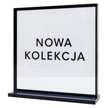 Stojak sklepowy z nadrukiem UV - dymiony akryl - wys. 20 cm - ST080