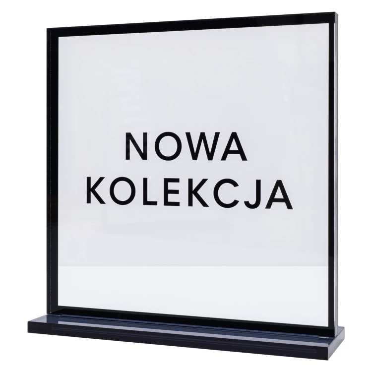 Stojak sklepowy z nadrukiem UV - dymiony akryl - wys. 20 cm - ST080