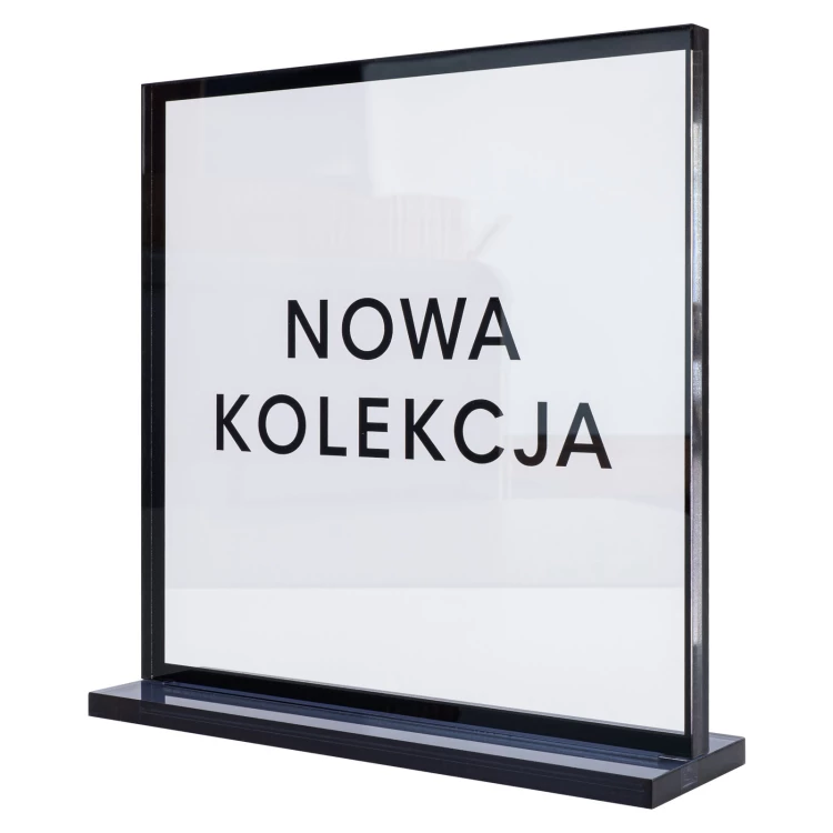 Stojak sklepowy z nadrukiem UV - dymiony akryl - wys. 20 cm - ST080