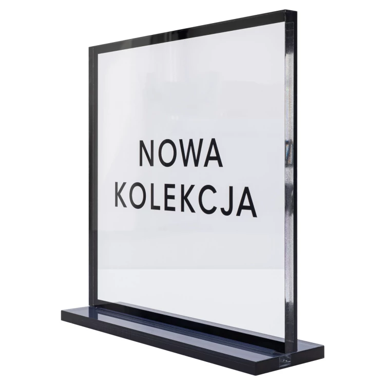 Stojak sklepowy z nadrukiem UV - dymiony akryl - wys. 20 cm - ST080