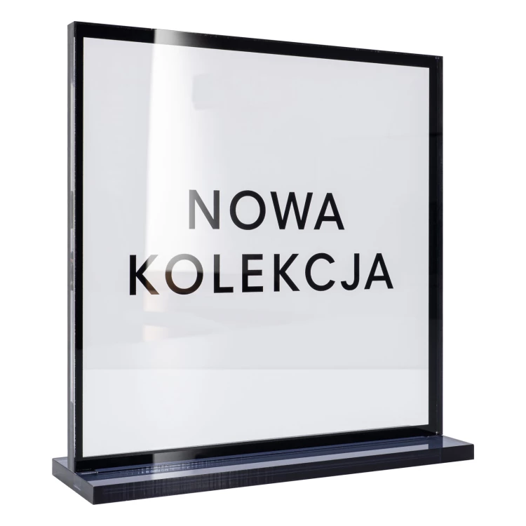 Stojak sklepowy z nadrukiem UV - dymiony akryl - wys. 20 cm - ST080