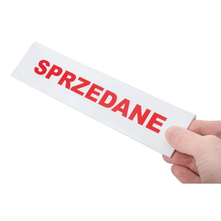 Stojak z dowolnym tekstem - wym. 210x50mm - PVC - ST036
