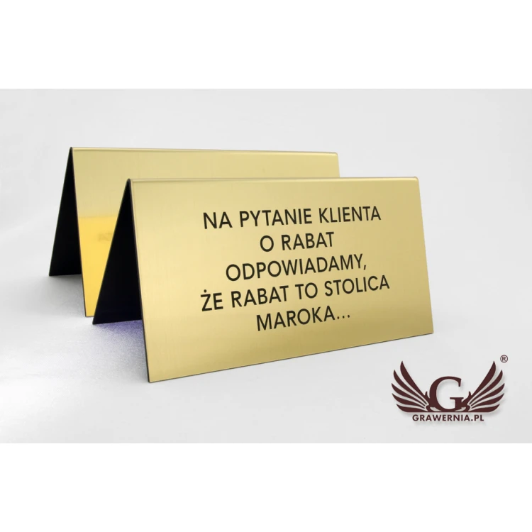 Stojaki informacyjne z dowolnym tekstem - wymiary: 195x100mm - ST026