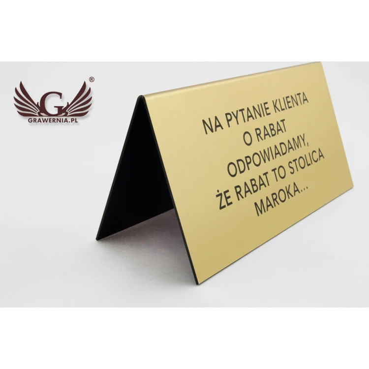Stojaki informacyjne z dowolnym tekstem - wymiary: 195x100mm - ST026