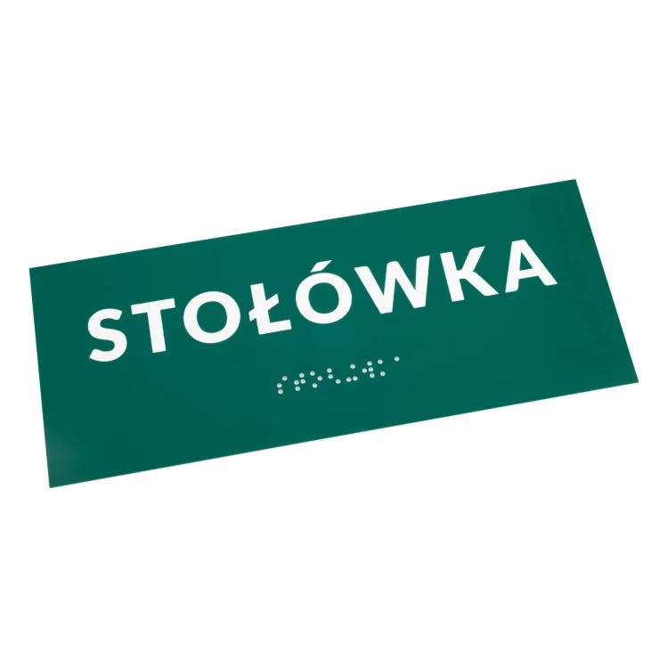 Stołówka - tabliczka na drzwi lub ścianę z pismem Braille'a - wym. 200x80mm - TAB562