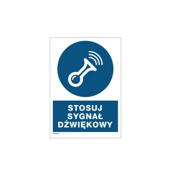Stosuj sygnał dźwiękowy - wym. 297x210mm (A4) - PVC - kolorowy druk UV - BHP086
