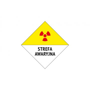 Strefa awaryjna - tabliczka ostrzegawcza wym. 230x230mm - PVC - kolorowy druk UV - BHP134