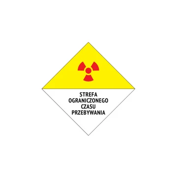 Strefa ograniczonego czasu przebywania - tabliczka ostrzegawcza wym. 230x230mm - PVC - kolorowy druk UV - BHP135