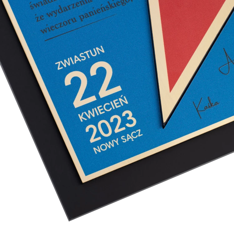 Stylowy dyplom na wieczór panieński - kwadrat - cyfrowy druk UV - DUV103