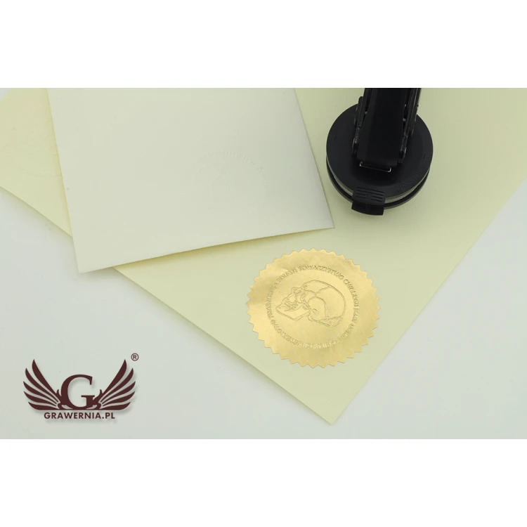 Suchy Stempel Trodat - odbicie okrągłe 40mm lub 50mm - stempel biurkowy z nóżkami