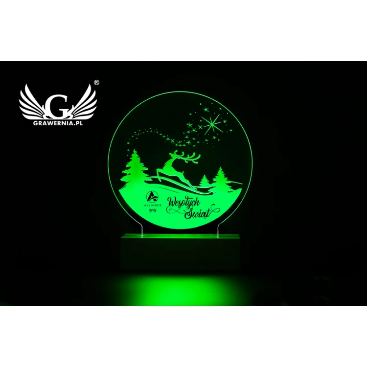 Świąteczna Lampa LED RGB sterowana z pilota - L3D002