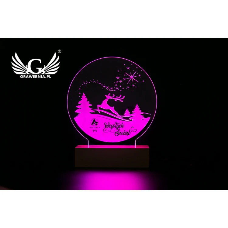Świąteczna Lampa LED RGB sterowana z pilota - L3D002