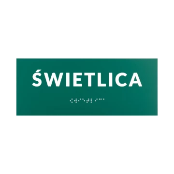 Świetlica - tabliczka na drzwi lub ścianę z pismem Braille'a - wym. 200x80mm - TAB564