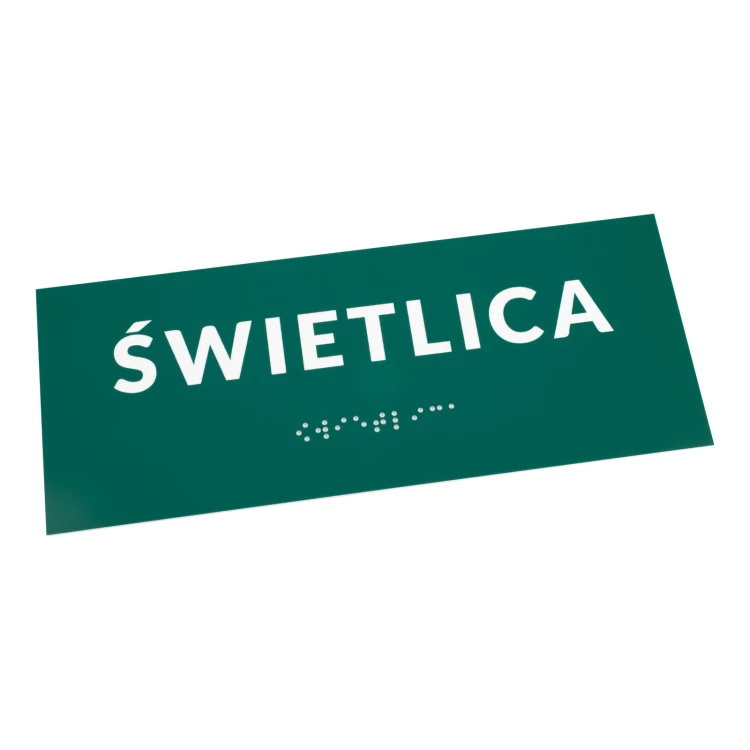 Świetlica - tabliczka na drzwi lub ścianę z pismem Braille'a - wym. 200x80mm - TAB564