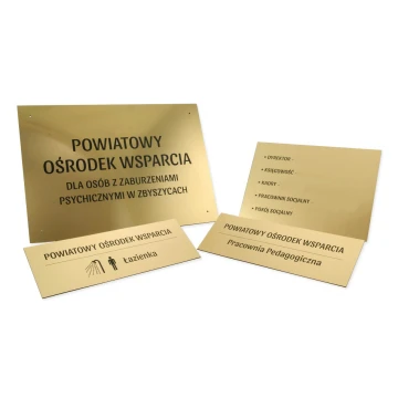 System szyldów - opracowanie graficzne szyldów i tabliczek dla szpitala, ośrodka pomocy, urzędu - SZ179