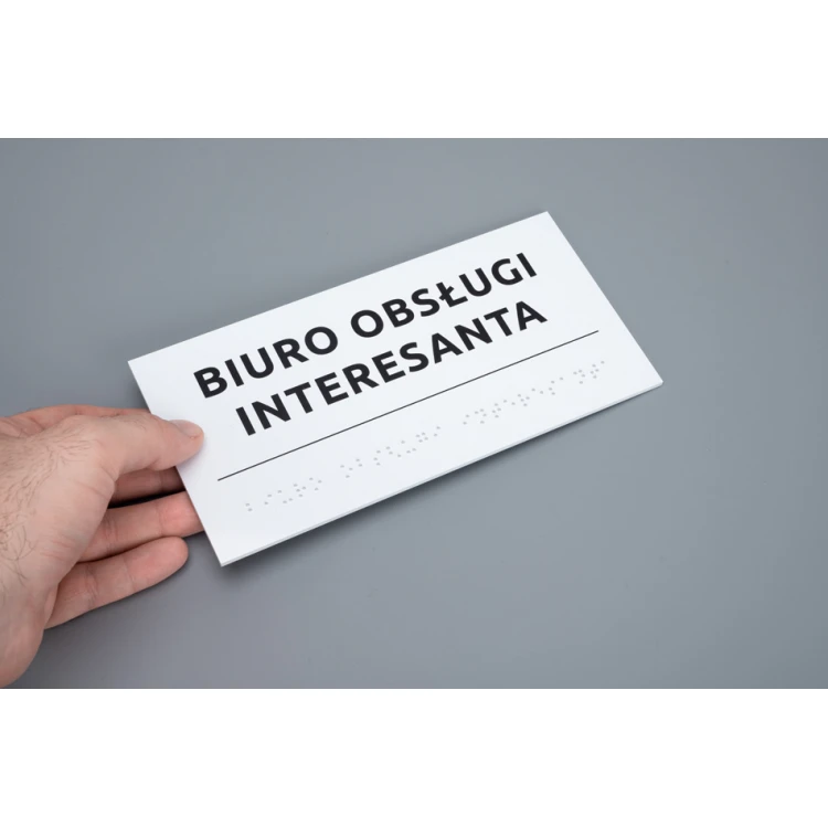 System tabliczek z pismem Braille'a dla sądów - wym. 200x100mm - PCW twarde - TAB521