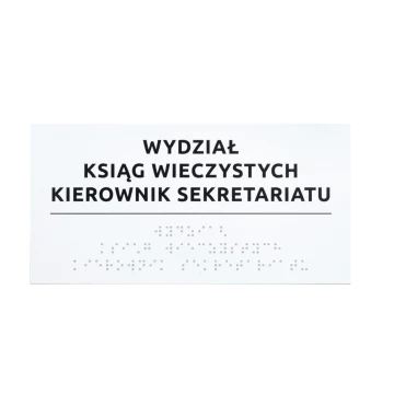 System tabliczek z pismem Braille'a dla sądów - wym. 200x100mm - PCW twarde - TAB521