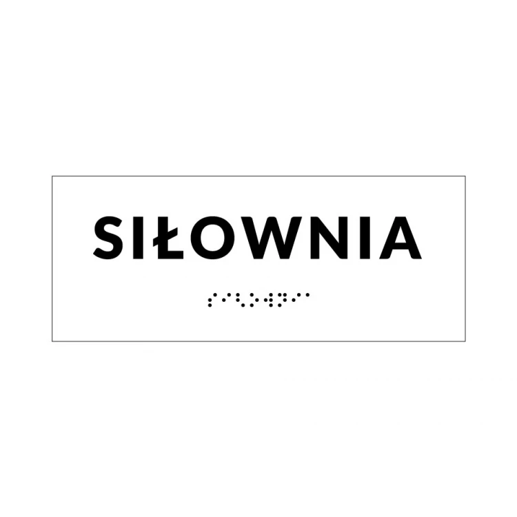 System tabliczek z pismem Braille'a dla szkół - wym. 200x80mm - PCW twarde - DECO WHITE - TAB341 