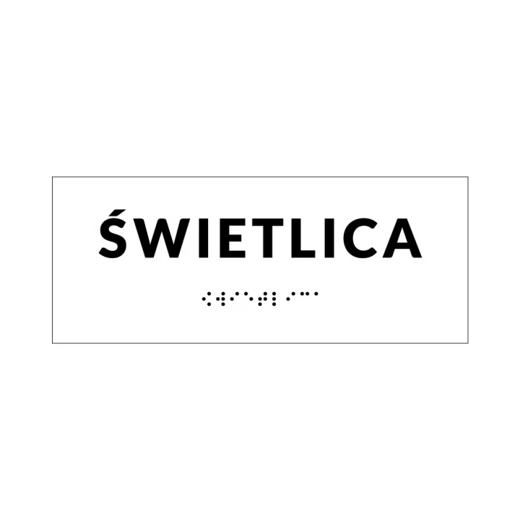 System tabliczek z pismem Braille'a dla szkół - wym. 200x80mm - PCW twarde - DECO WHITE - TAB341 