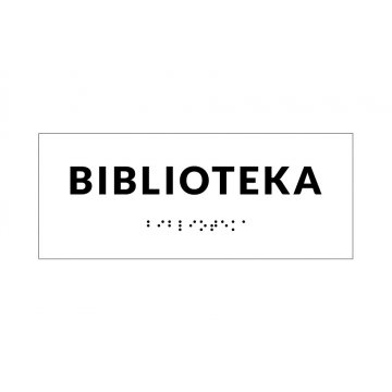System tabliczek z pismem Braille'a dla szkół - wym. 200x80mm - PCW twarde - DECO WHITE - TAB341 