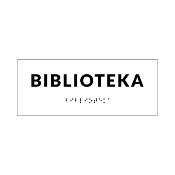 System tabliczek z pismem Braille'a dla szkół - wym. 200x80mm - PCW twarde - DECO WHITE - TAB341 