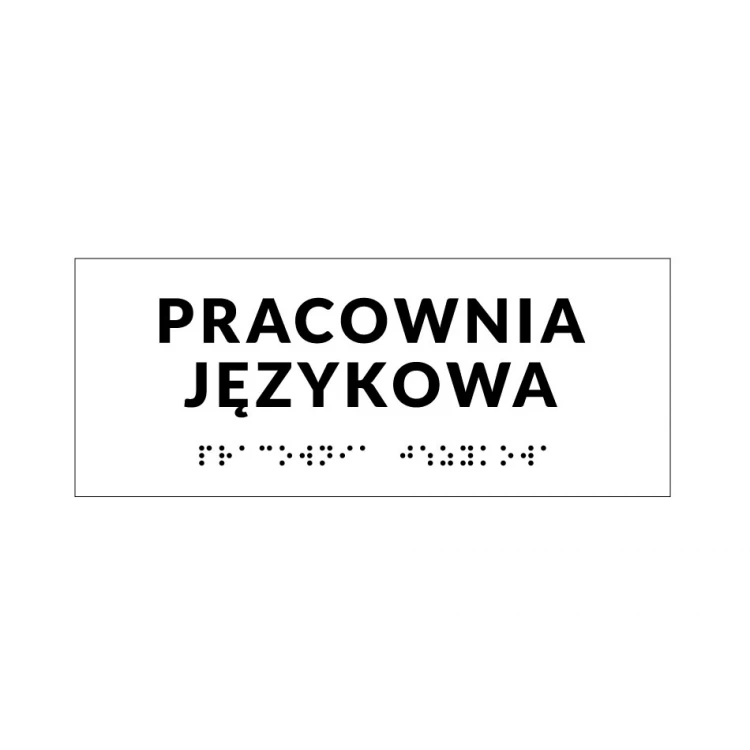 System tabliczek z pismem Braille'a dla szkół - wym. 200x80mm - PCW twarde - DECO WHITE - TAB415