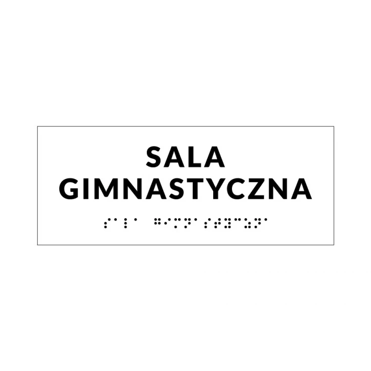 System tabliczek z pismem Braille'a dla szkół - wym. 200x80mm - PCW twarde - DECO WHITE - TAB415