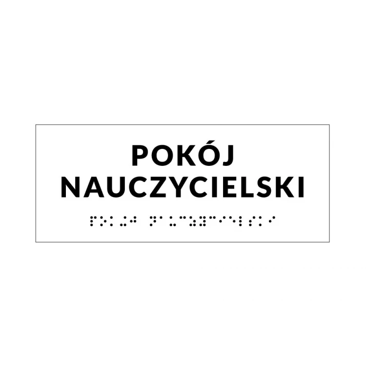 System tabliczek z pismem Braille'a dla szkół - wym. 200x80mm - PCW twarde - DECO WHITE - TAB415
