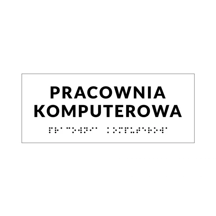 System tabliczek z pismem Braille'a dla szkół - wym. 200x80mm - PCW twarde - DECO WHITE - TAB415