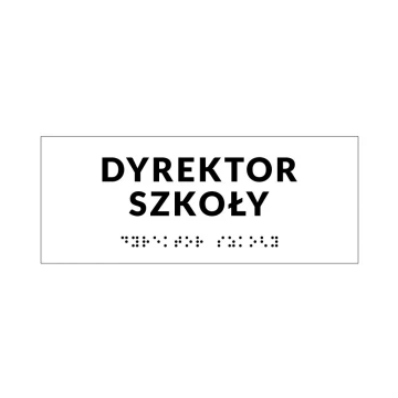 System tabliczek z pismem Braille'a dla szkół - wym. 200x80mm - PCW twarde - DECO WHITE - TAB415