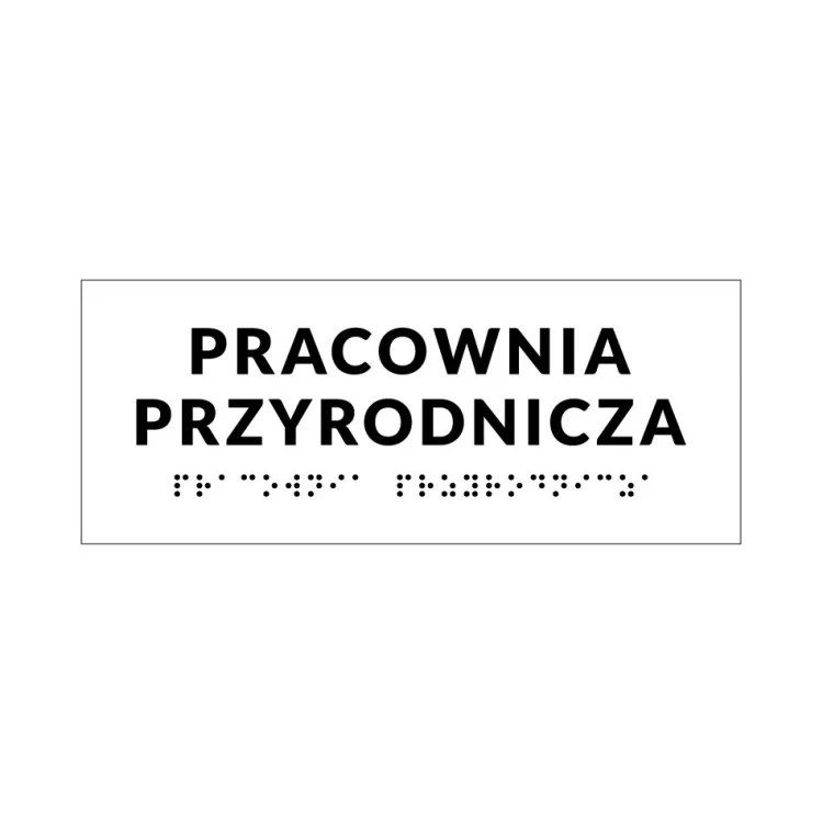 System tabliczek z pismem Braille'a dla szkół - wym. 200x80mm - PCW twarde - DECO WHITE - TAB415