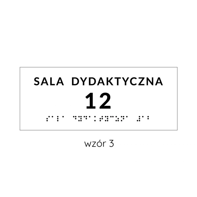 System tabliczek z pismem Braille'a dla szkół - wym. 200x80mm - PCW twarde - DECO WHITE - TAB344