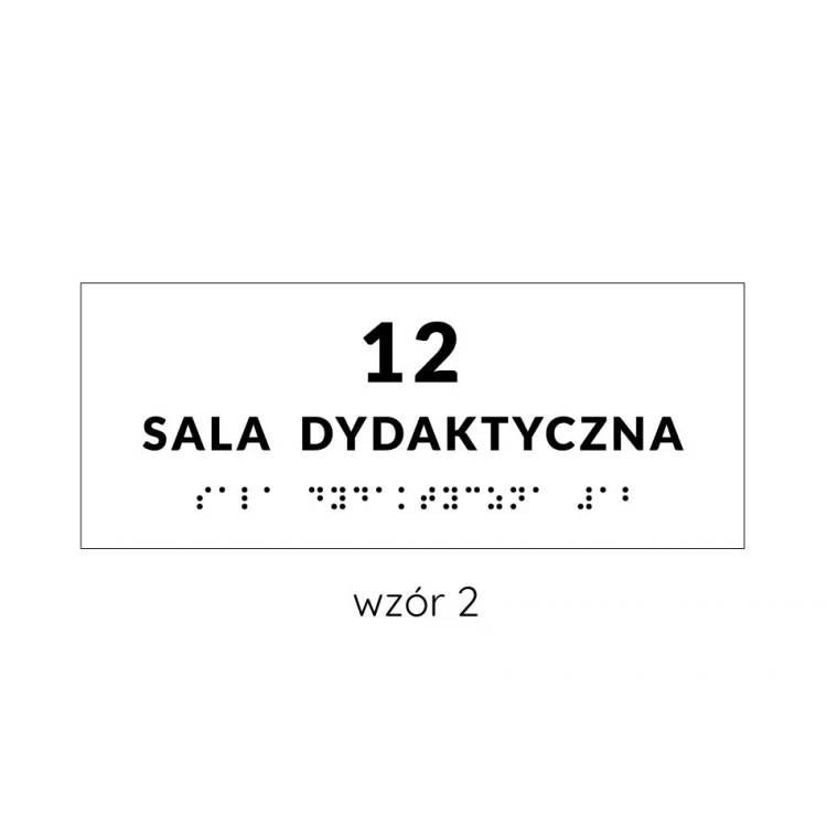 System tabliczek z pismem Braille'a dla szkół - wym. 200x80mm - PCW twarde - DECO WHITE - TAB344