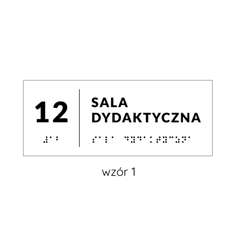 System tabliczek z pismem Braille'a dla szkół - wym. 200x80mm - PCW twarde - DECO WHITE - TAB344