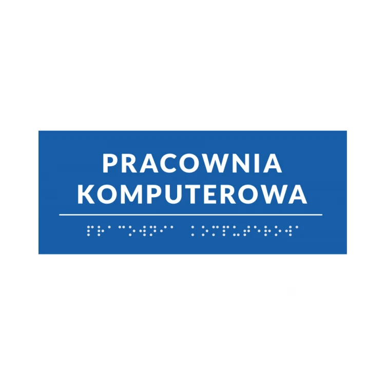 System tabliczek z pismem Braille'a dla szkół - wym. 200x80mm - PCW twarde - DECO BLUE - TAB354
