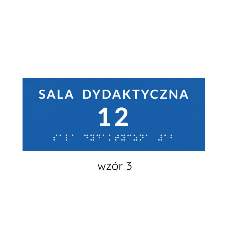 System tabliczek z pismem Braille'a dla szkół - wym. 200x80mm - PCW twarde - DECO BLUE- TAB355
