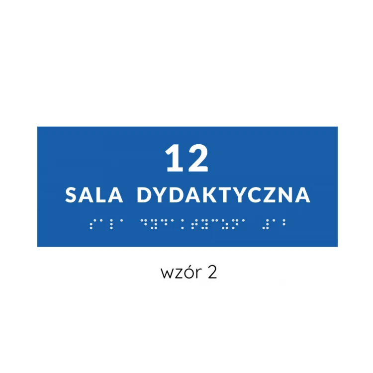 System tabliczek z pismem Braille'a dla szkół - wym. 200x80mm - PCW twarde - DECO BLUE- TAB355