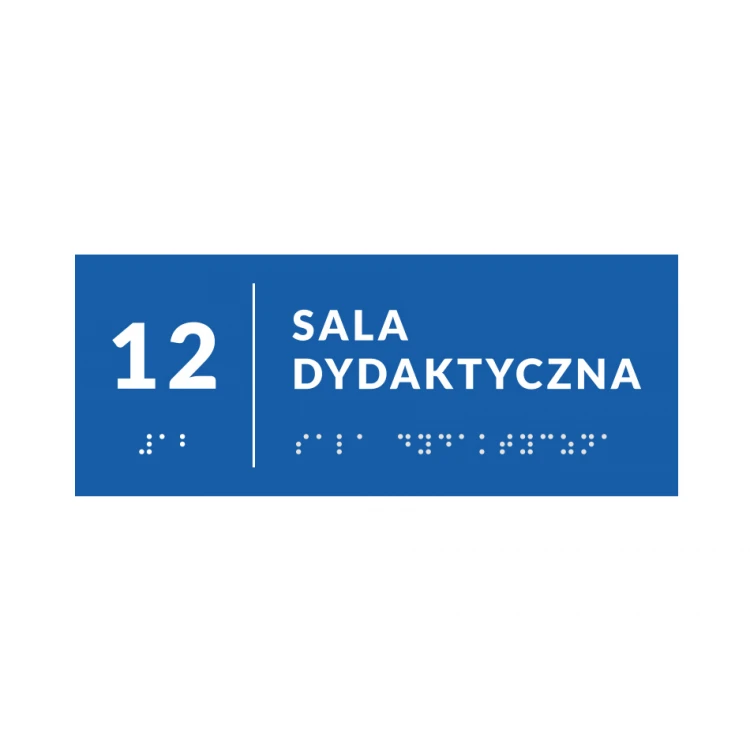 System tabliczek z pismem Braille'a dla szkół - wym. 200x80mm - PCW twarde - DECO BLUE- TAB355