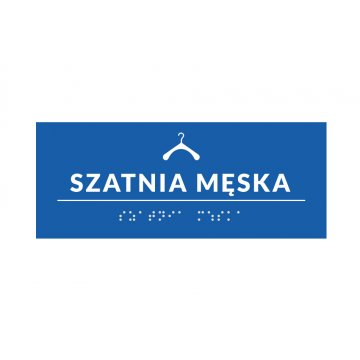 System tabliczek z pismem Braille'a dla szkół - szatnia - wym. 200x80mm - PCW twarde - DECO BLUE - TAB356