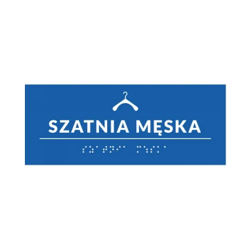 System tabliczek z pismem Braille'a dla szkół - szatnia - wym. 200x80mm - PCW twarde - DECO BLUE - TAB356