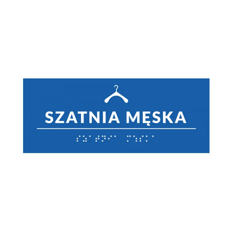 System tabliczek z pismem Braille'a dla szkół - szatnia - wym. 200x80mm - PCW twarde - DECO BLUE - TAB356