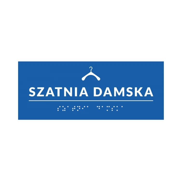 System tabliczek z pismem Braille'a dla szkół - szatnia - wym. 200x80mm - PCW twarde - DECO BLUE - TAB356