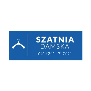 System tabliczek z pismem Braille'a dla szkół - szatnia - wym. 200x80mm - PCW twarde - DECO BLUE - TAB357